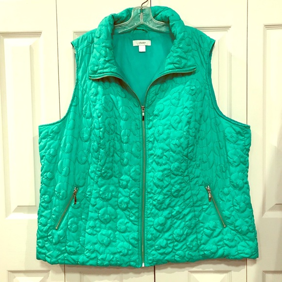CJ banks plus size quilted green vest 3X - Picture 1 of 5